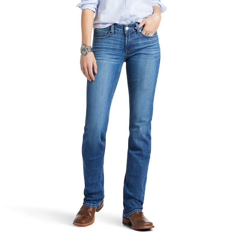 Ariat R.E.A.L. Mid Rise Arrow Fit Catherine Straight - Naisten Sininen Farkut ( YHWEKQ-652 )